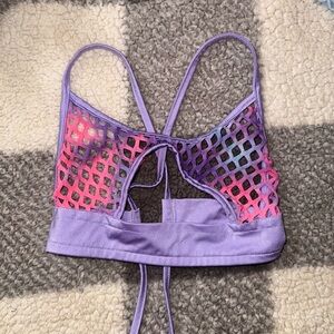 Purple and Pink Mesh Rave Bralette